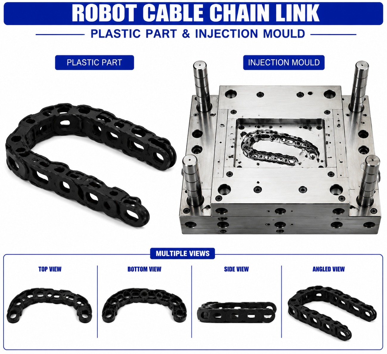 Robot Plastic Cable Chain Link Mould and Moulding Services